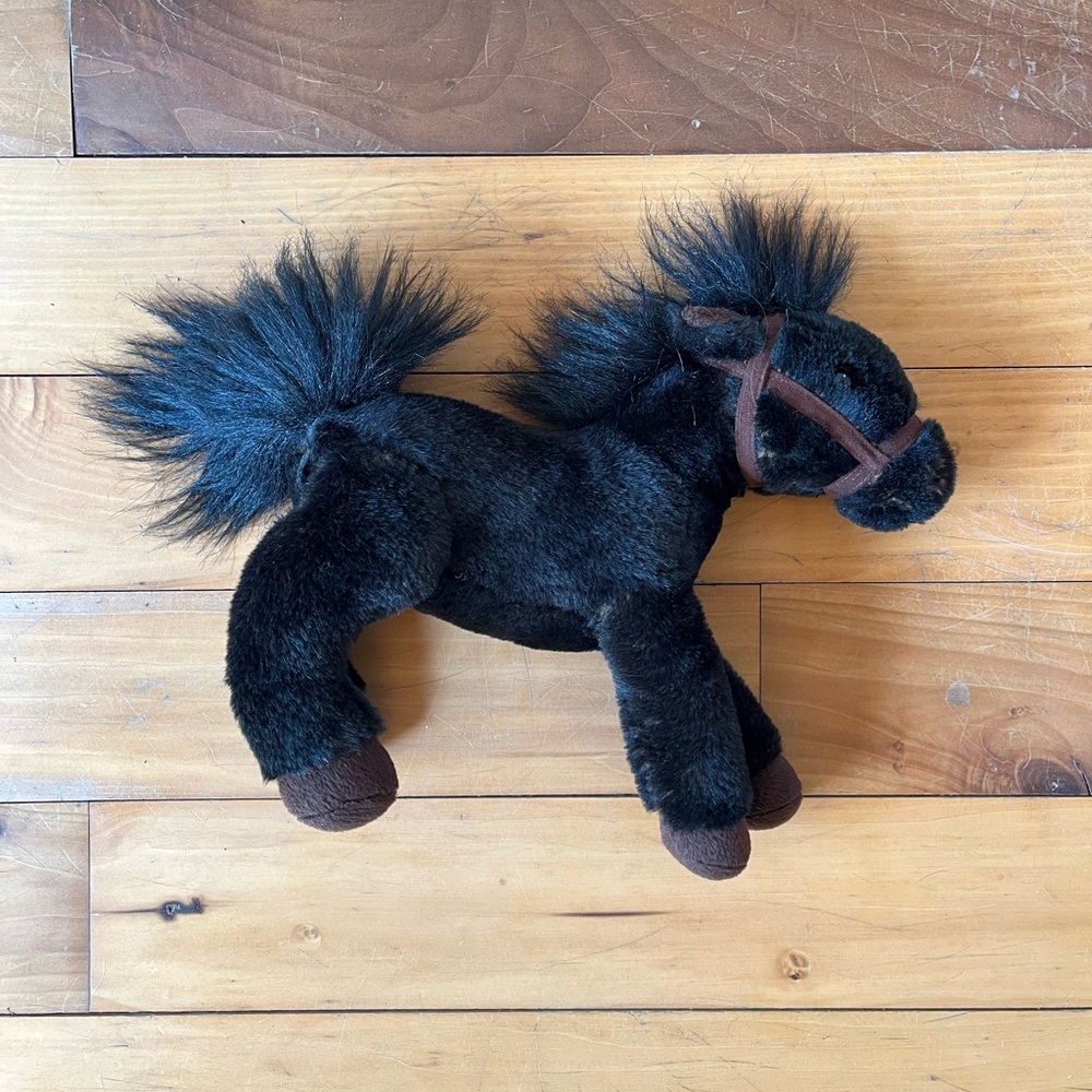 Plush Black Horse/ pony stuffed animal